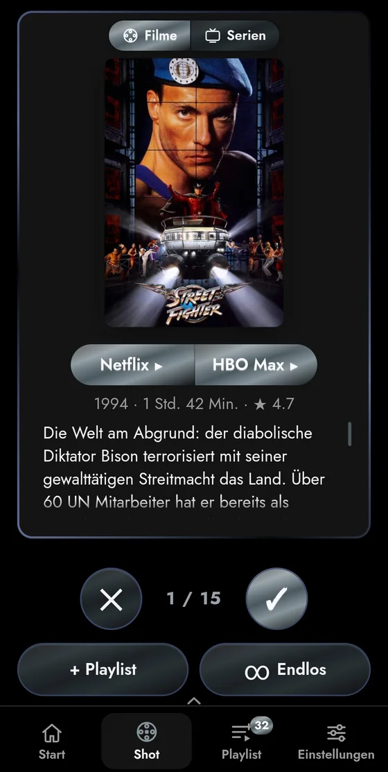 Ein Film, sofort